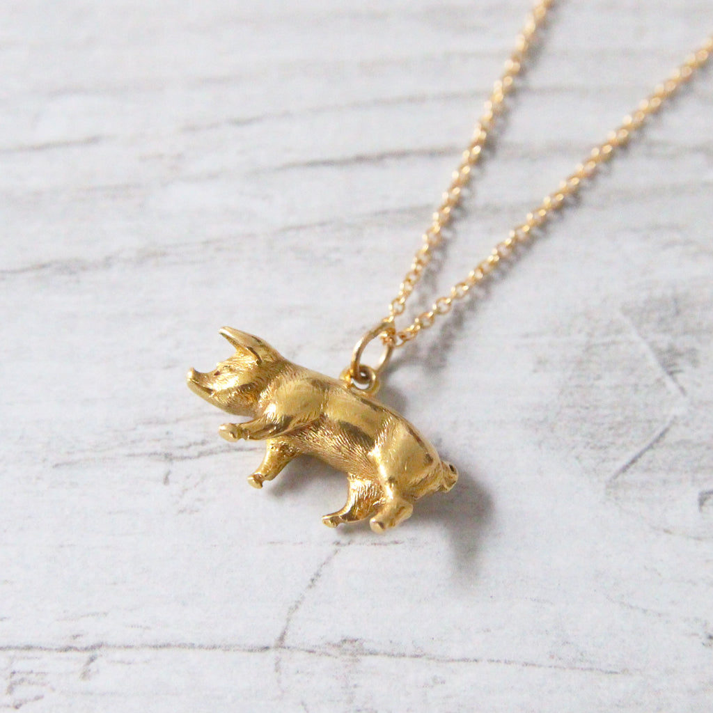 Vintage 18ct Gold 'Lucky Pig' Charm Pendant – Holts Jewellery