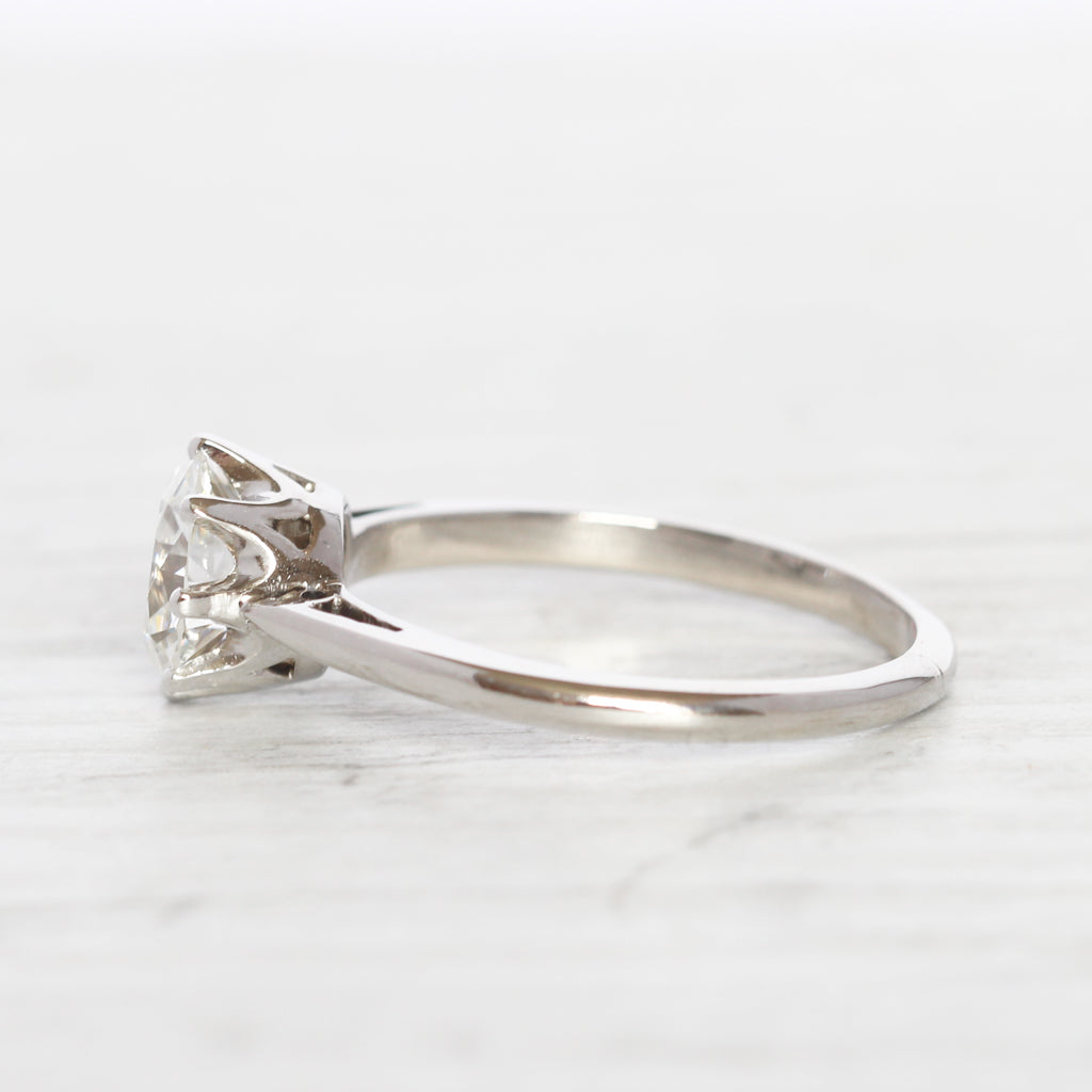 Vintage 1.52 Carat Transitional Cut Diamond Solitaire