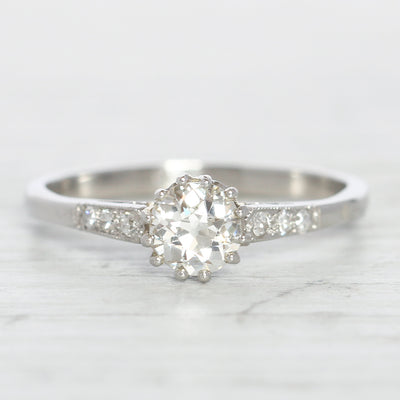 Art Deco 0.65 Carat Old European Cut Diamond Solitaire