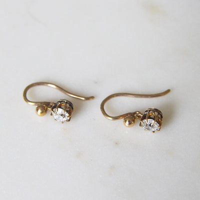 Edwardian 0.60 Carat Old Cut Diamond Drop Earrings