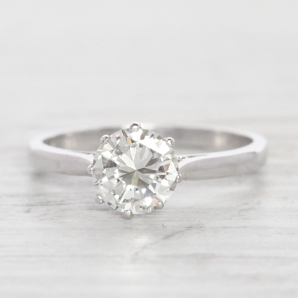 Vintage 1 Carat Brilliant Cut Diamond Solitaire