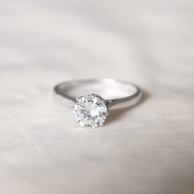 Vintage 1 Carat Brilliant Cut Diamond Solitaire