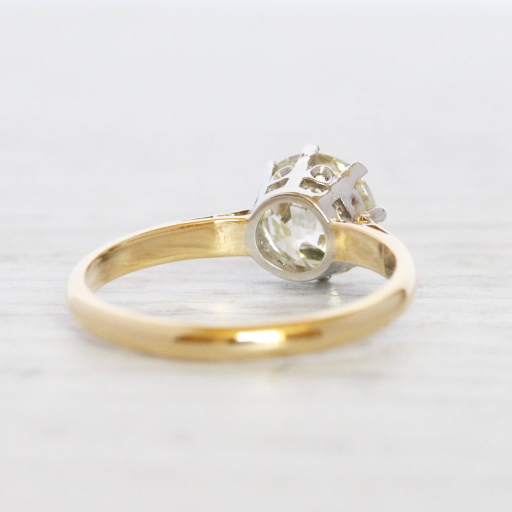 Edwardian 1.57 Carat Old European Cut Diamond Solitaire