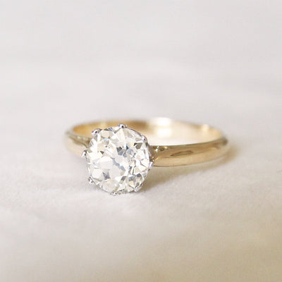 Edwardian 1.57 Carat Old European Cut Diamond Solitaire