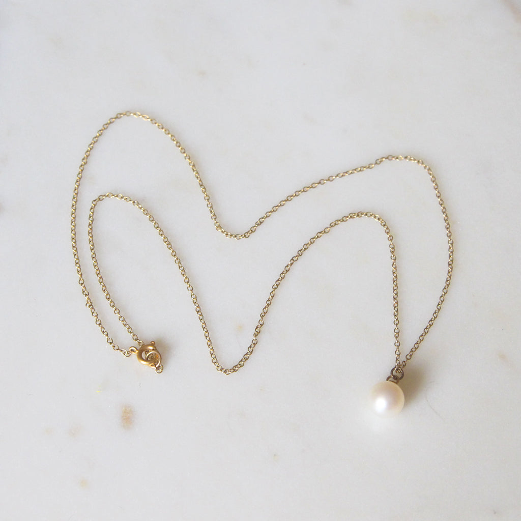 Vintage Pearl Pendant with Chain