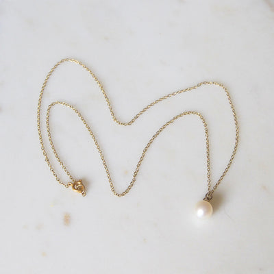 Vintage Pearl Pendant with Chain