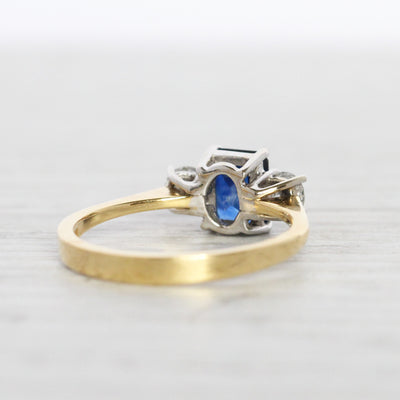 Vintage Style 1.05 Carat Sapphire and Diamond Three Stone