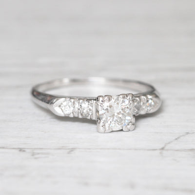 Art Deco 0.48 Carat Old European Cut Diamond Solitaire