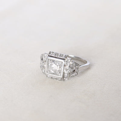 Art Deco 0.75 Carat Old European Cut Diamond Cluster