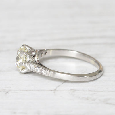 Art Deco 2.15 Carat Old European Cut Diamond Solitaire